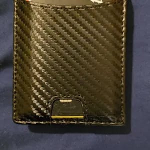 Customer photo review of VaultGuard™ Leather RFID Pop-Up Wallet