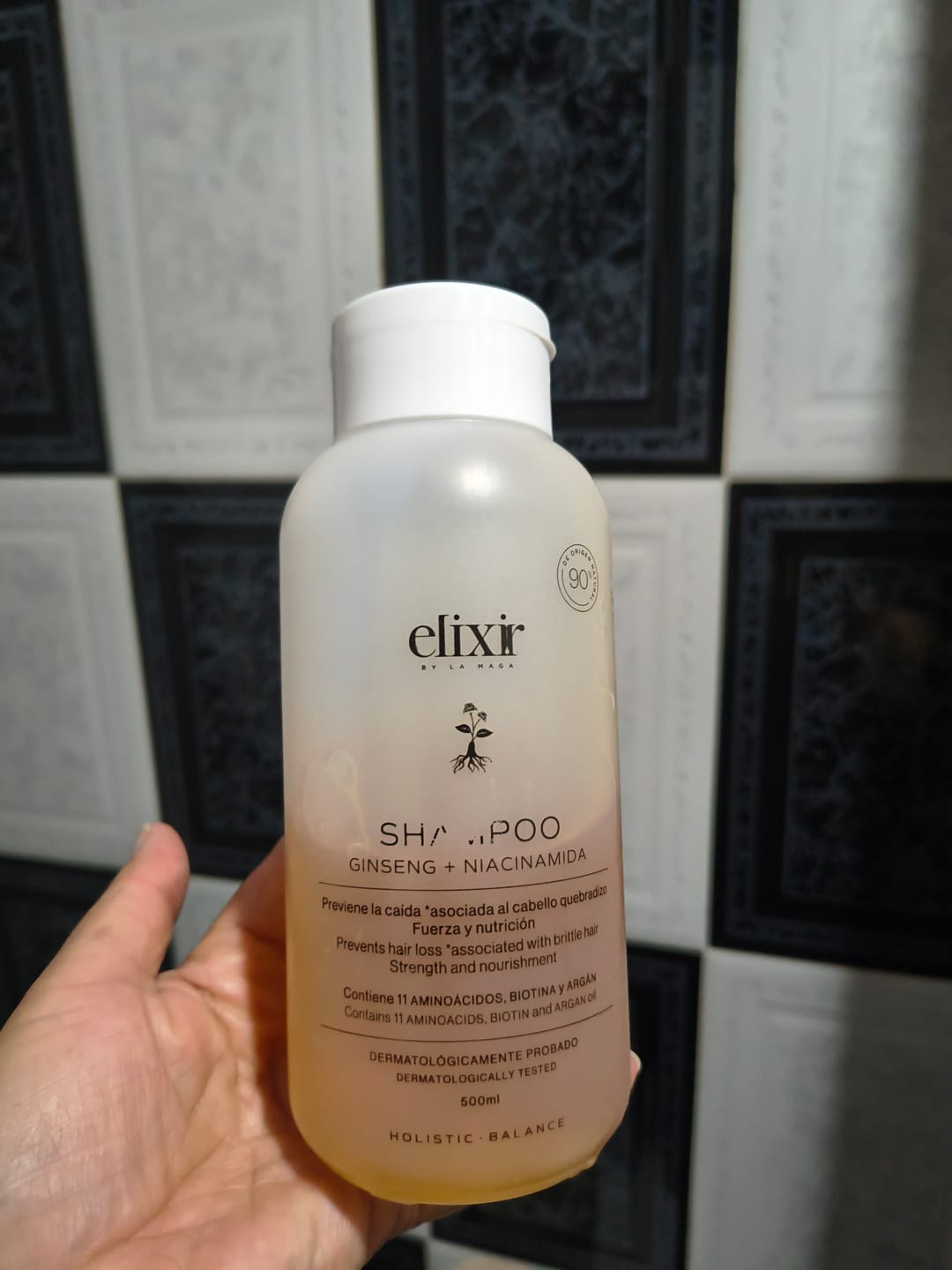 Customer photo review of Shampoo Ginseng + Niacinamida