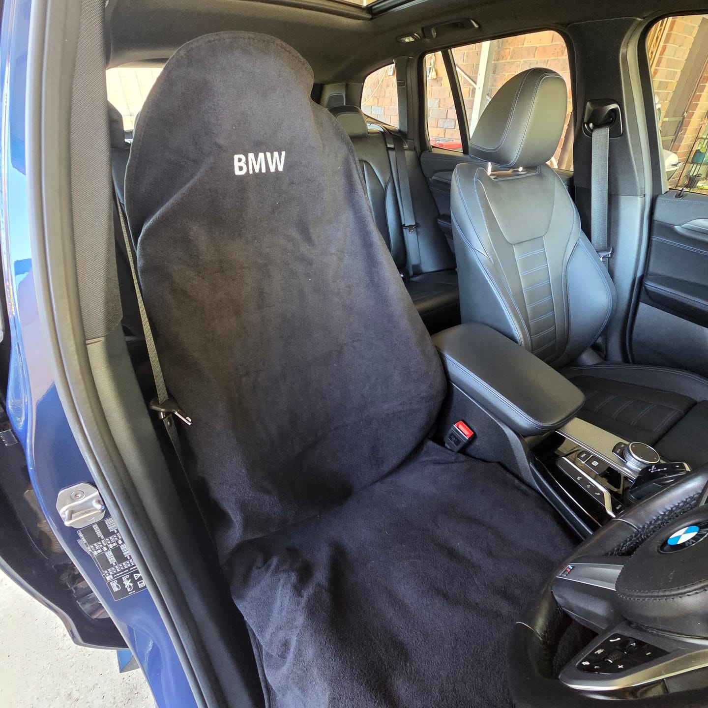 Customer photo review of Waterproof Car Seat Towel – Black | Towel Society