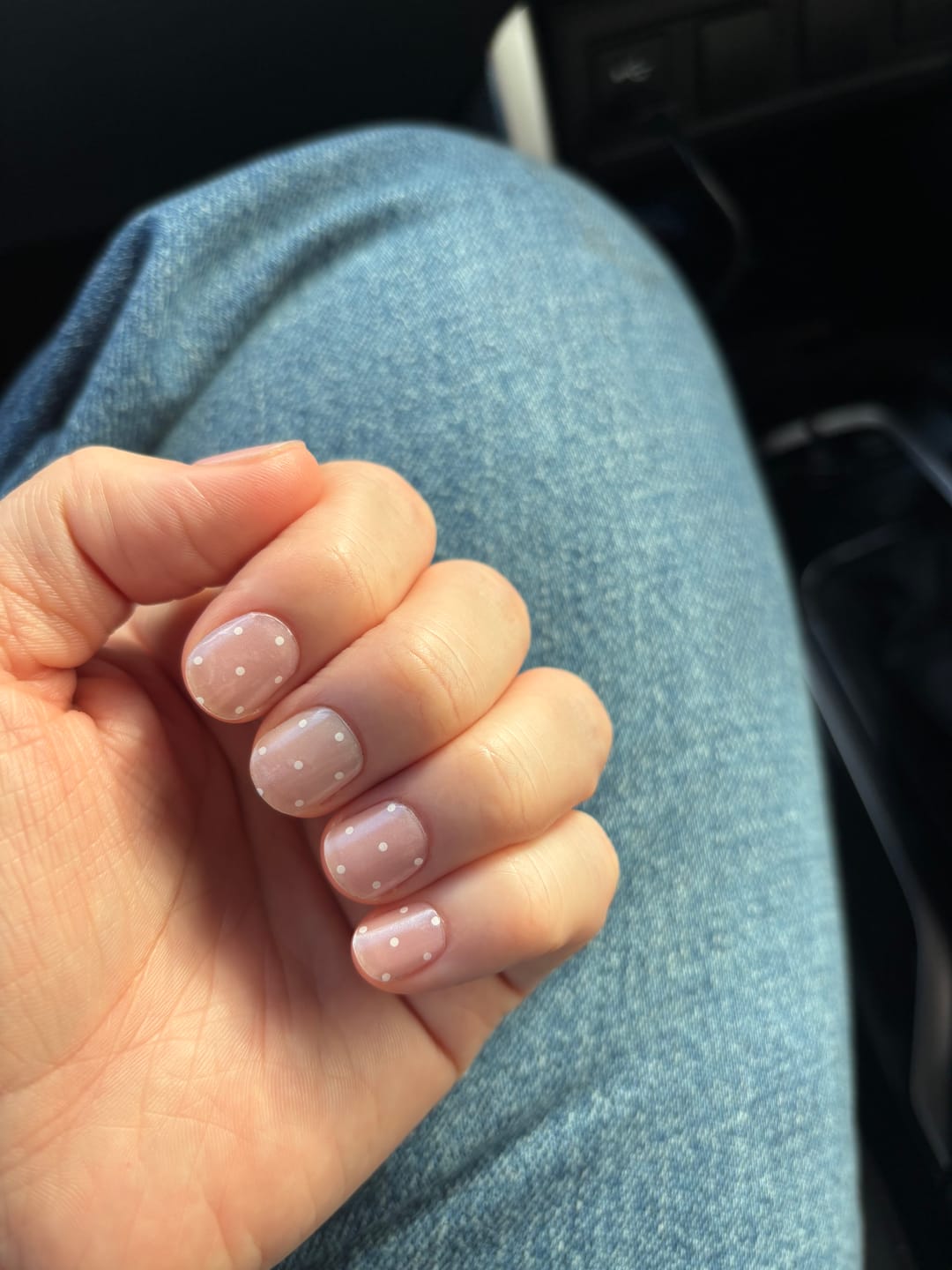 Customer photo review of Polka Dots Semi Cured Gel Nail Sticker Kit