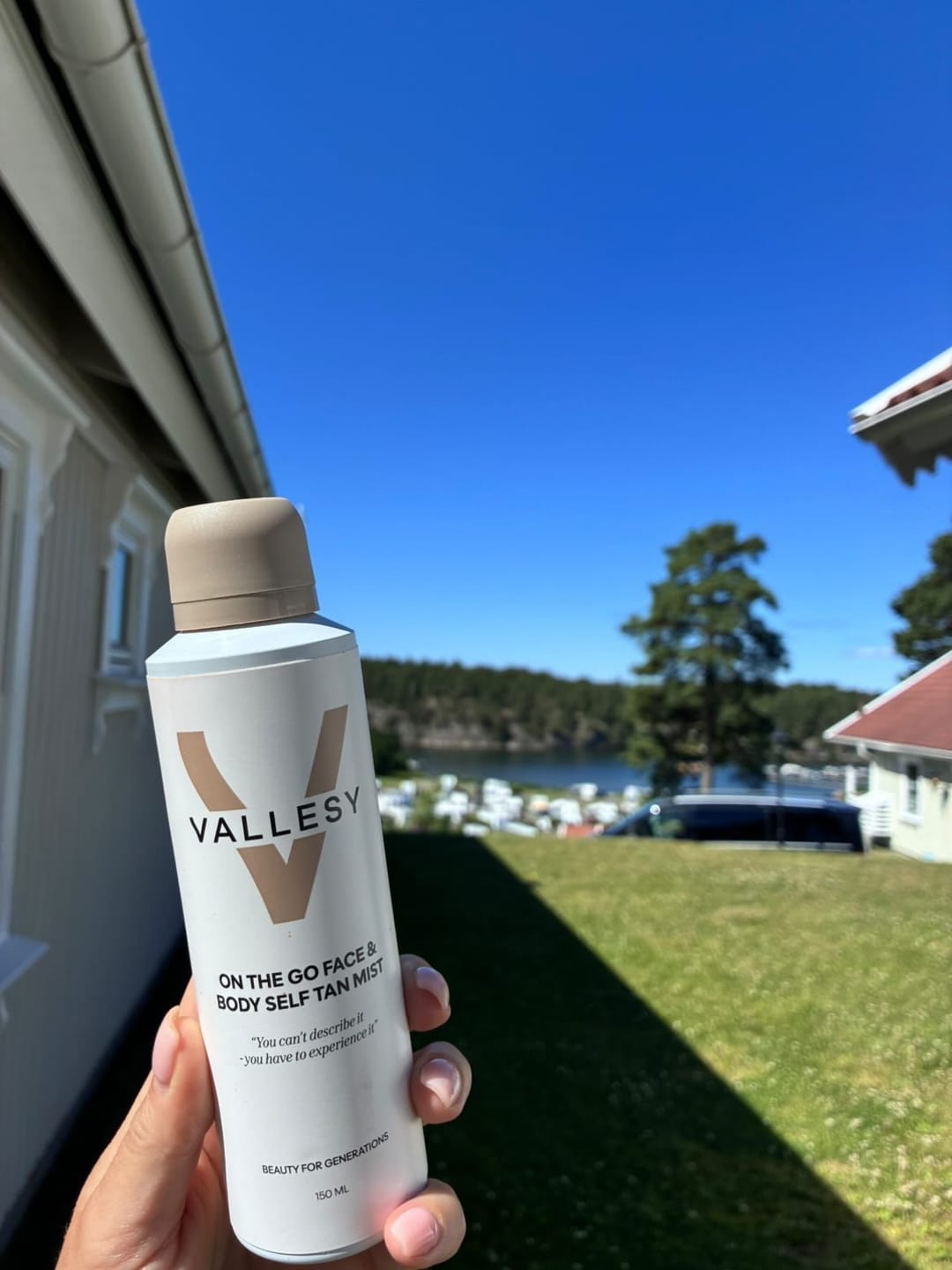 Customer photo review of On The Go Face & Body Self Tan Mist