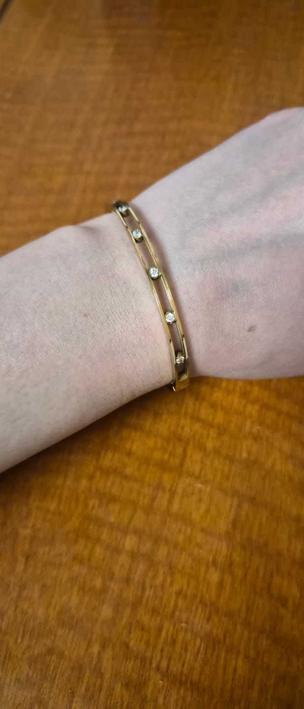 Customer photo review of Sofia Crystal & Gold Bangle