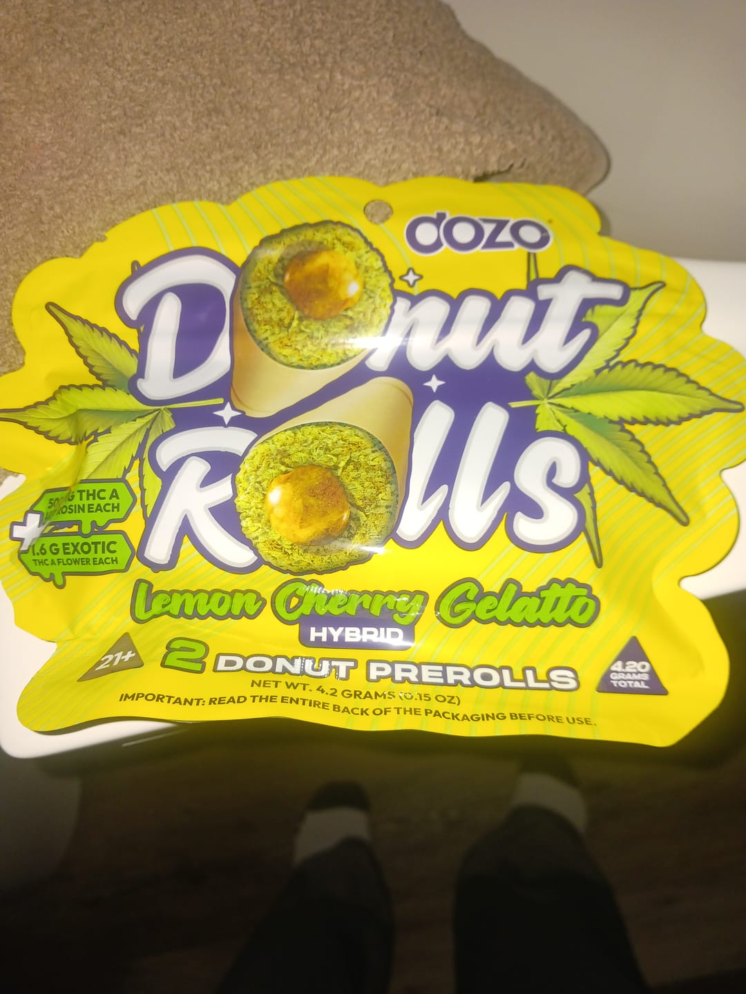 Customer photo review of Dozo Donut Prerolls 4.20 g | Strawberry Lemonade (Sativa)