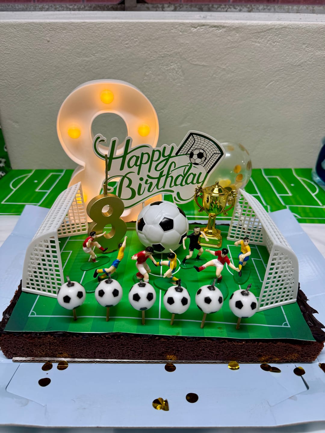 Customer photo review of Soccer Field – Cake Wrap Edible Image