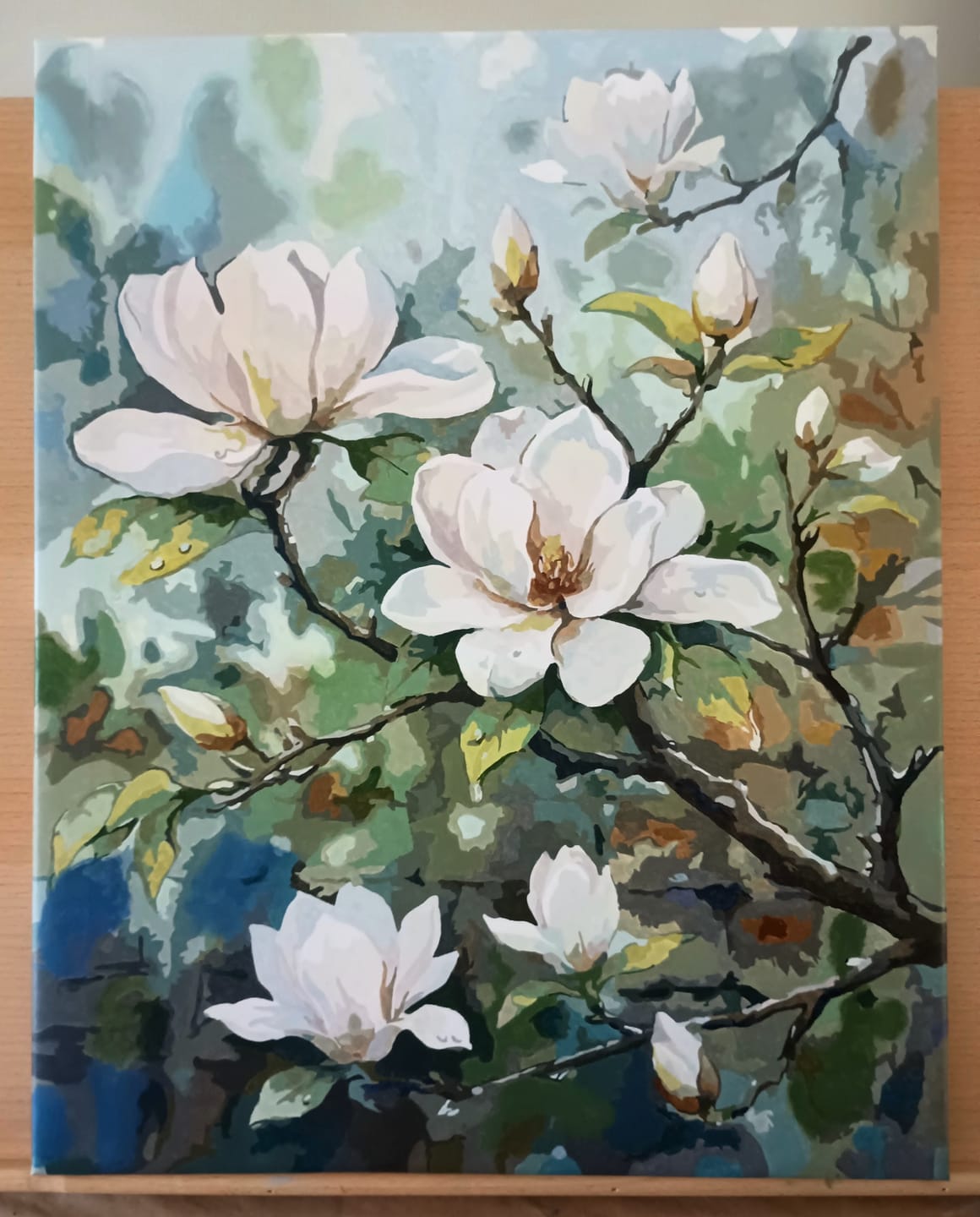 Customer photo review of Morning Magnolia Mist (Paint by Numbers)