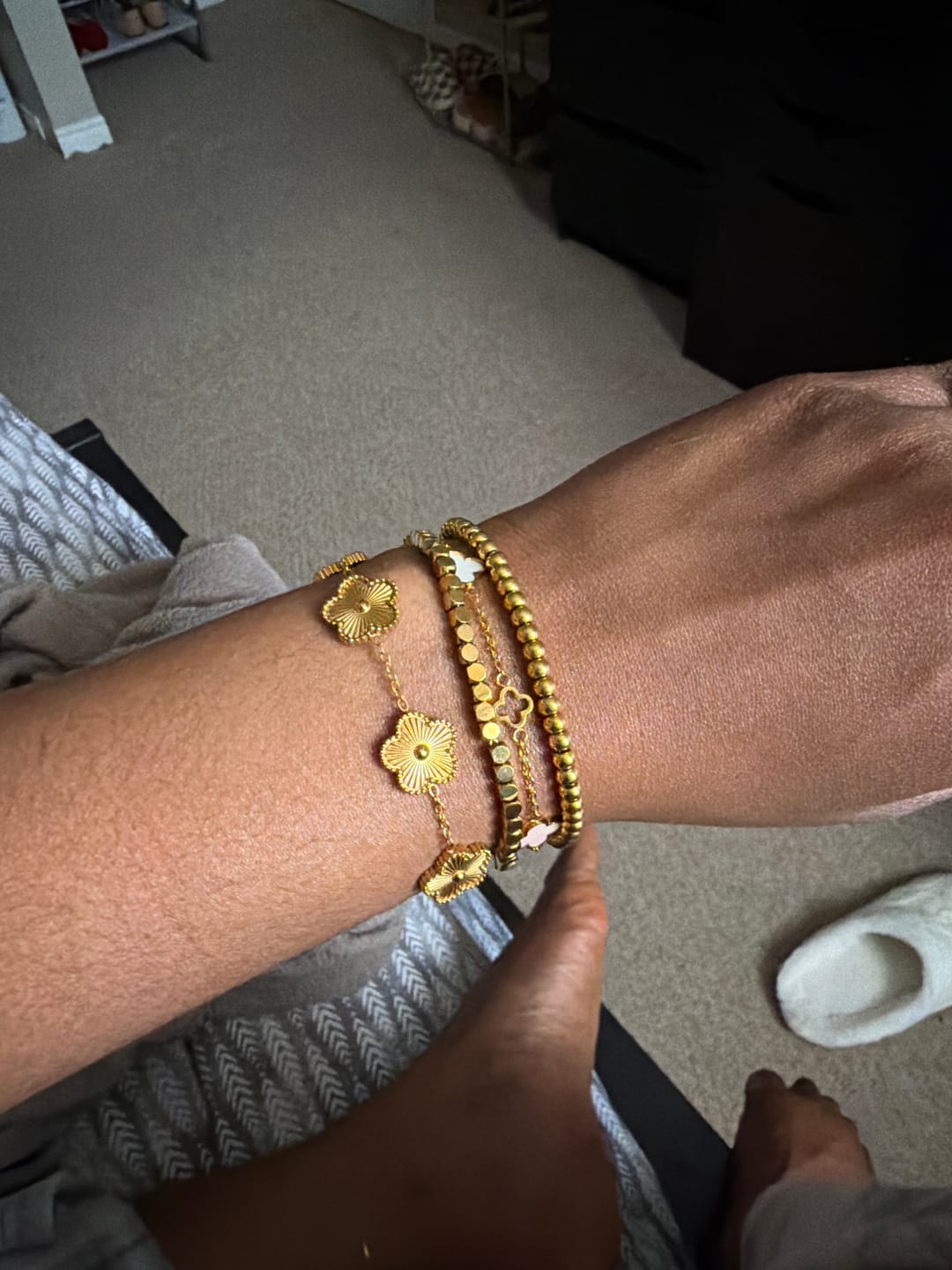 Customer photo review of Lexi 18K Gold Cube Bracelet