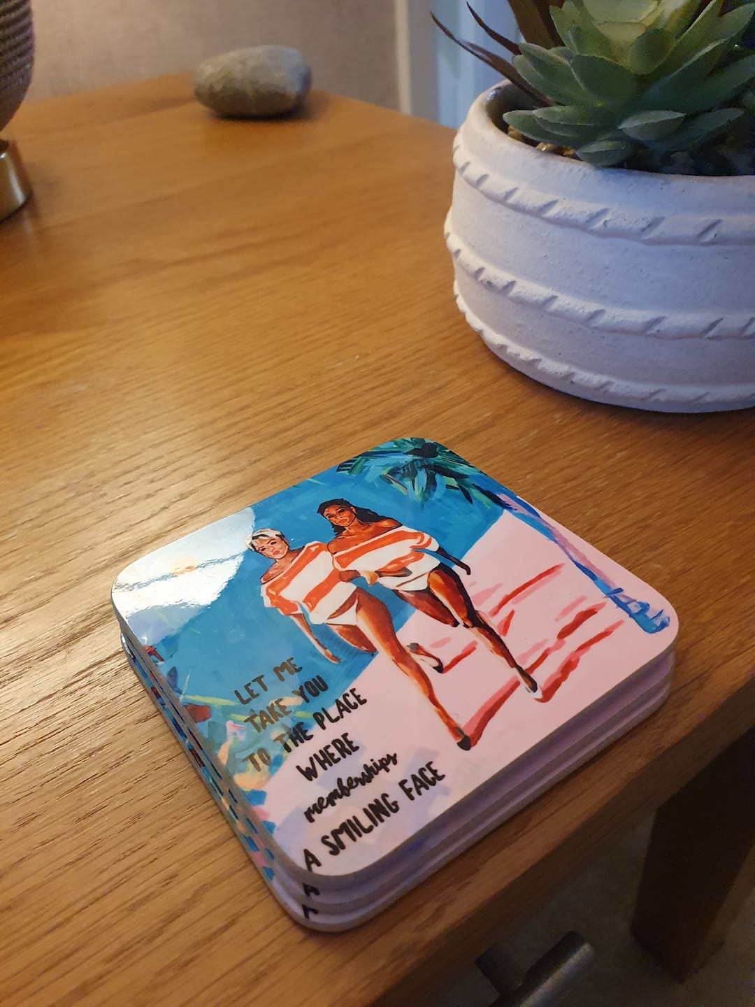 Customer photo review of Club Tropicana Coaster Set