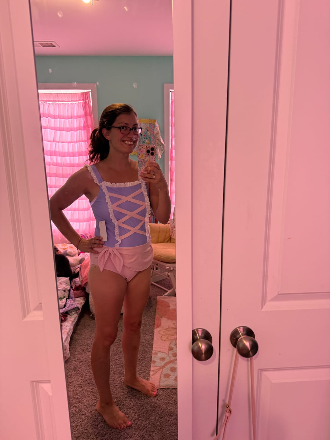 Customer photo review of Adult Rapunzel One Piece Swimsuit