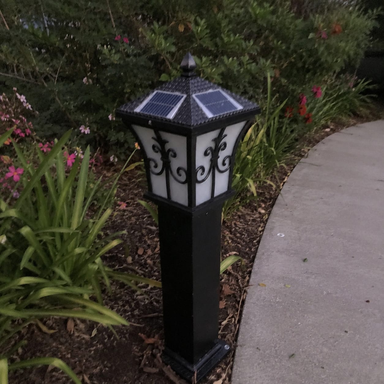 Customer photo review of Vintage Solar Lamp Post | Heritage Walkway Post Lights for Garden