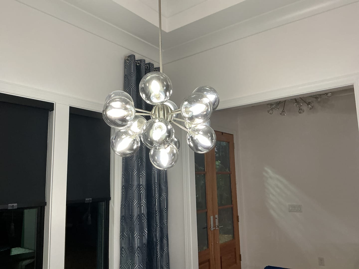 Customer photo review of Glam Dark Pearl Sputnik Smoked Glass Bubble Chandelier Light Fixture