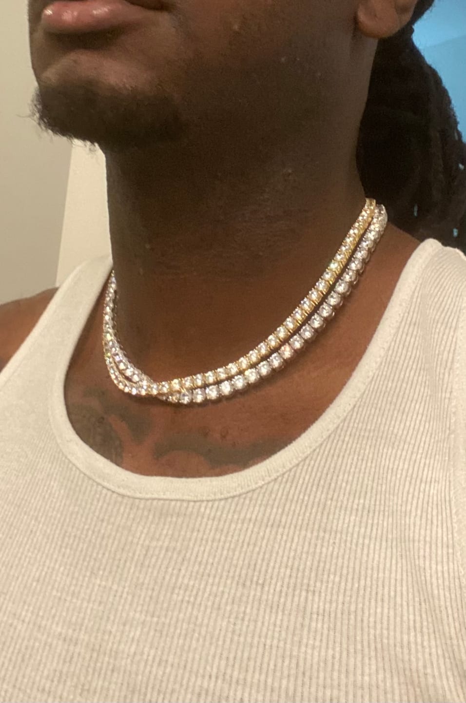 Customer photo review of 6mm Diamond Tennis Chain - 14k White Gold
