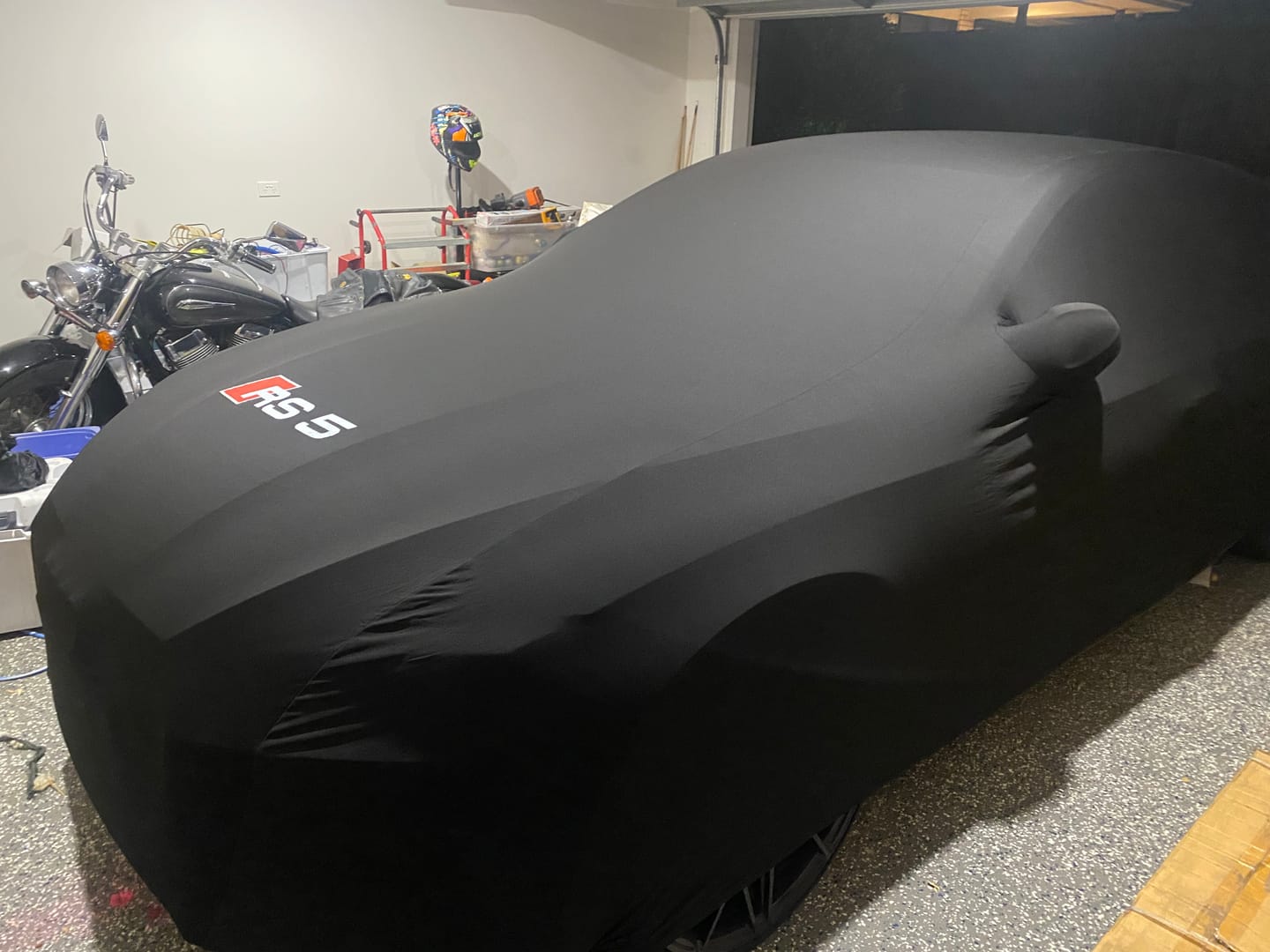 Customer photo review of CUSTOM INDOOR CAR COVER FOR AUDI