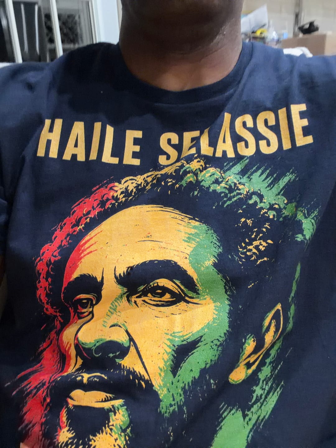 Customer photo review of Haile Selassie Portrait Quote 1 Tee