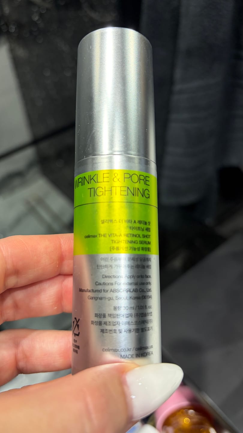 Customer photo review of Liftinga efektu piešķirošs serums ar retinolu un mikroadatām Celimax The Vita−A Retinol Shot Tightening Serum