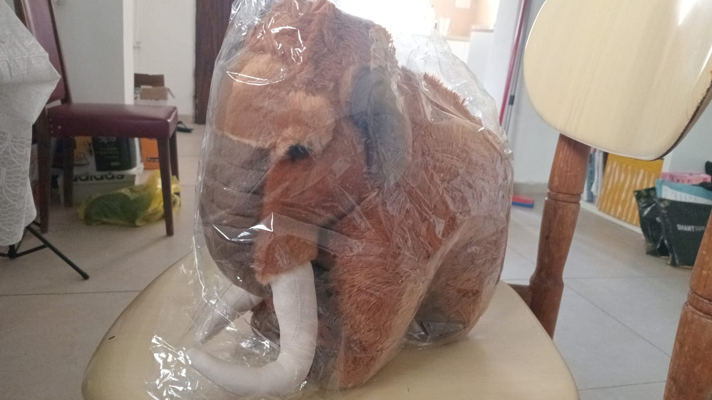 Customer photo review of Wooly Mammoth Soft Stuffed Plush Toy