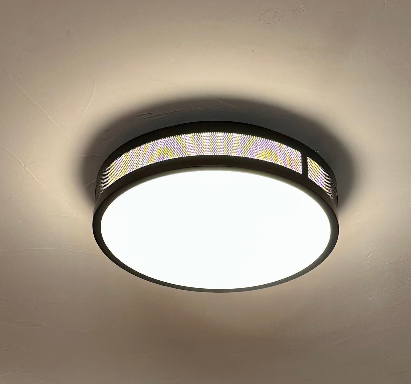 Customer photo review of Modern Perforated Dimmable LED Flush Mount