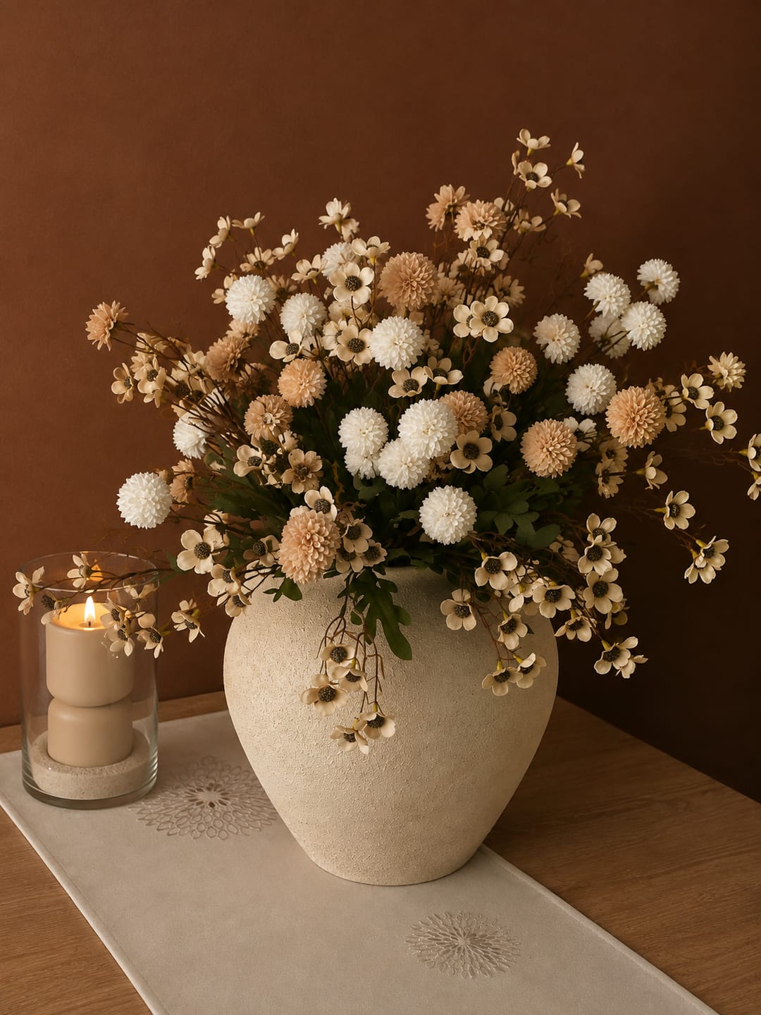 Customer photo review of Wax Arrangement - Beige mix