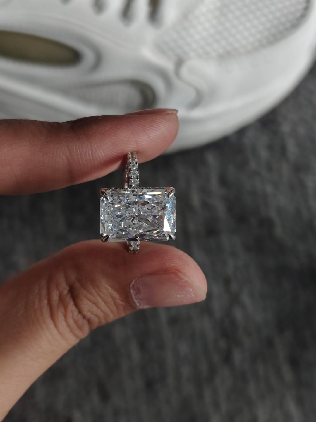 Customer photo review of S925 2.0Ct～7.0Ct Radiant Cut Engagement Ring Or Enhancer Wedding Set In Sterling Silver