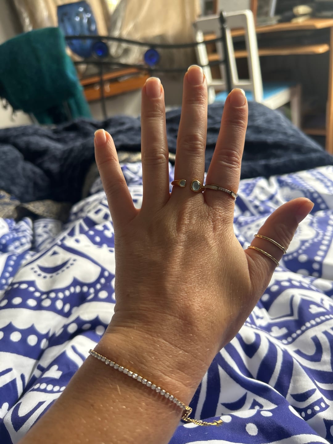 Customer photo review of Cordelia Gold Tennis Bracelet