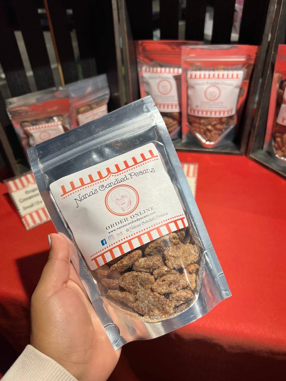 Customer photo review of Cinnamon Sugar Candied Pecans