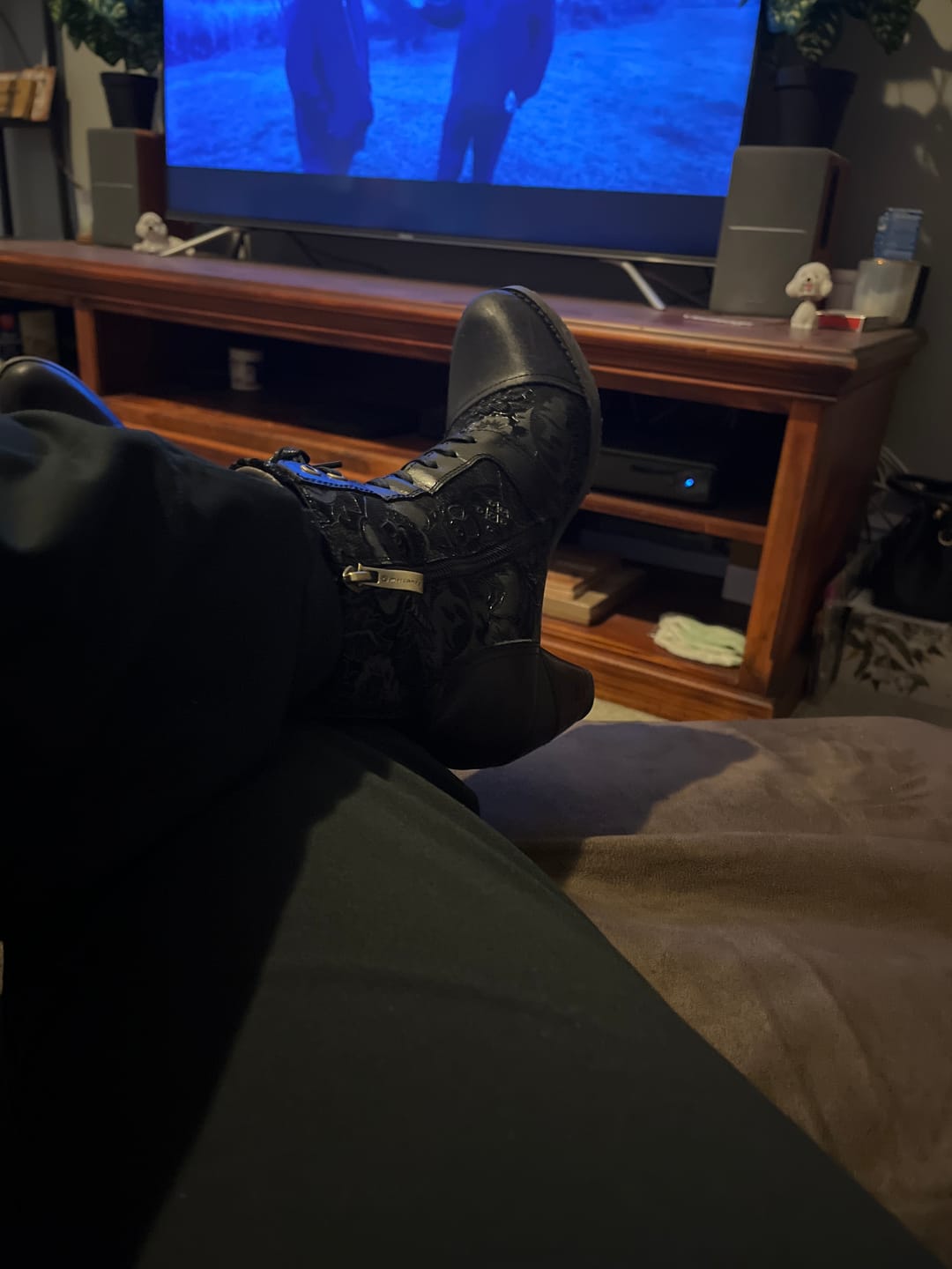 Customer photo review of Timeless Grace Floral Lace-Up Ankle Boots