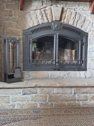 Customer photo review of Fireplace Tool Set by Design Specialties Blackrock – 3/16” Laser-Cut Steel, 21 Finish Colors
