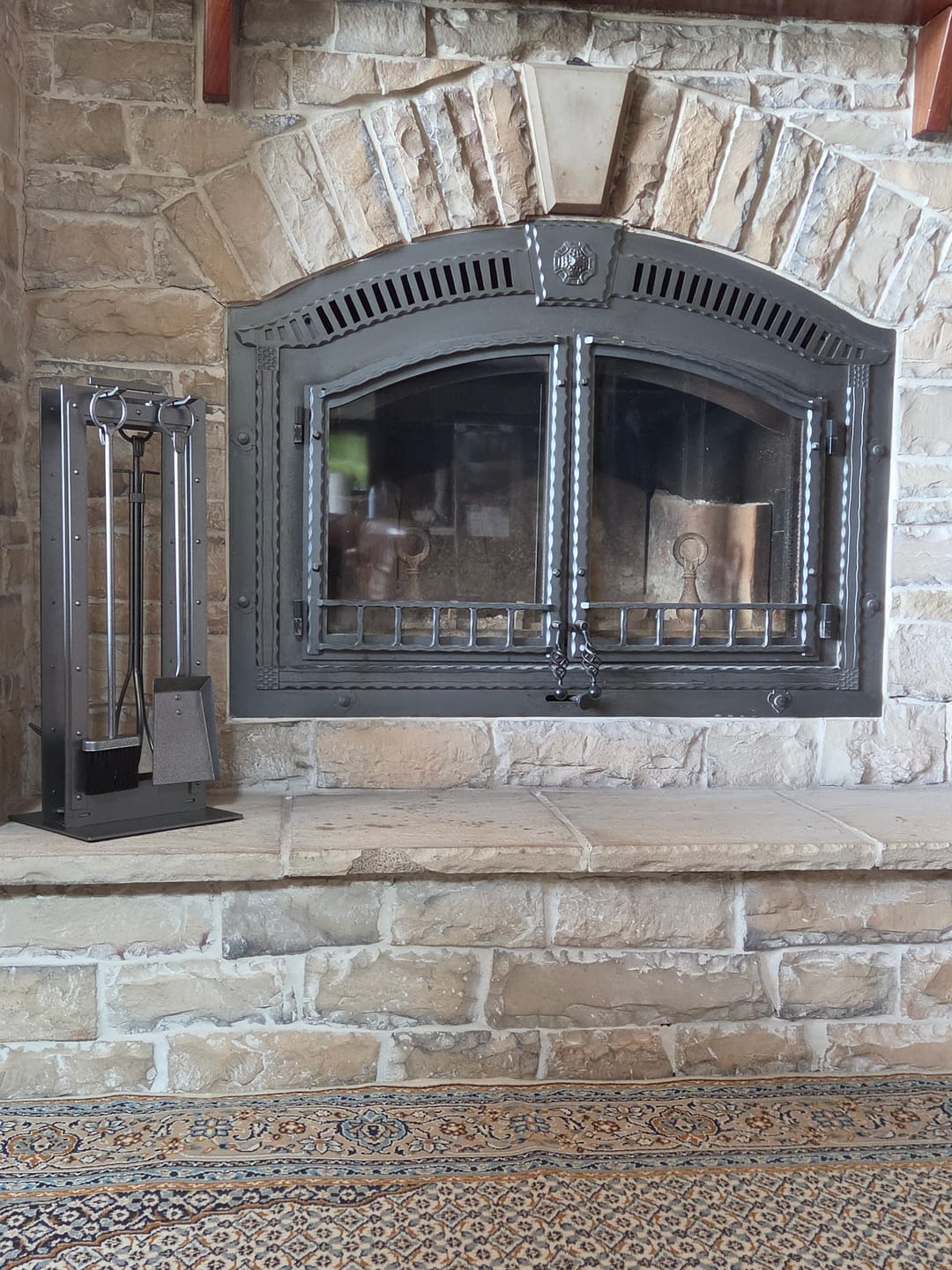 Customer photo review of Fireplace Tool Set by Design Specialties Blackrock – 3/16” Laser-Cut Steel, 21 Finish Colors