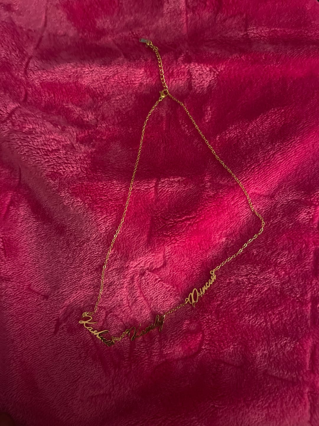 Customer photo review of Multi Name Necklace