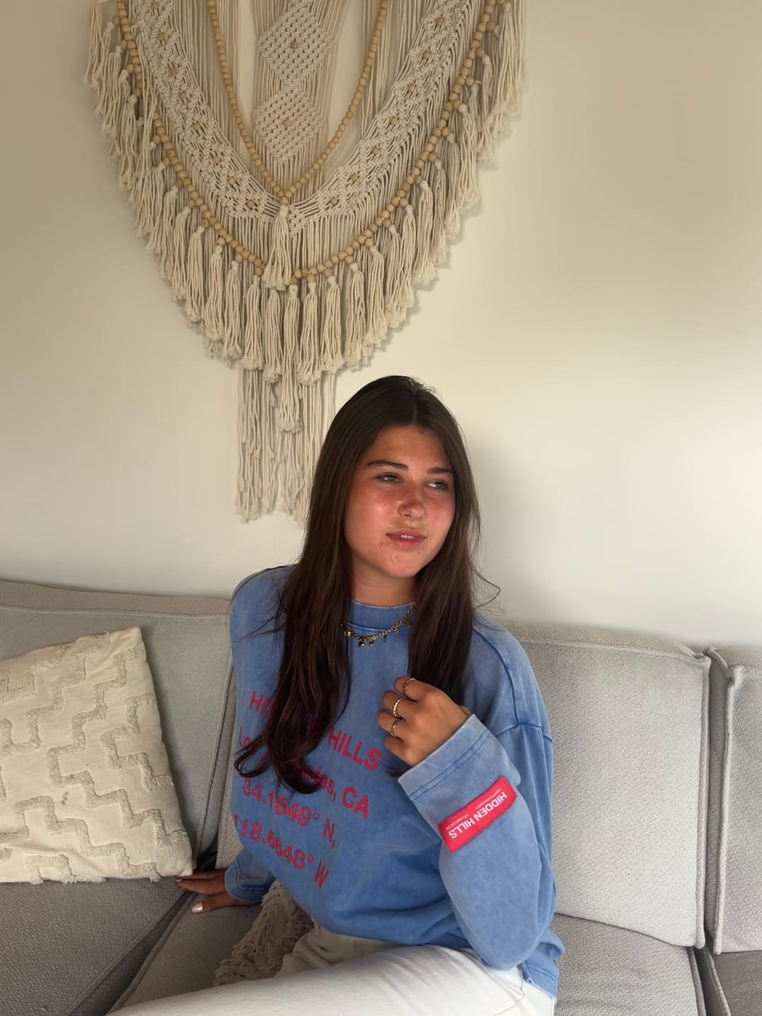 Customer photo review of VINTAGE LOGO WASHED LONGSLEEVE T-SHIRT SKY BLUE/RED