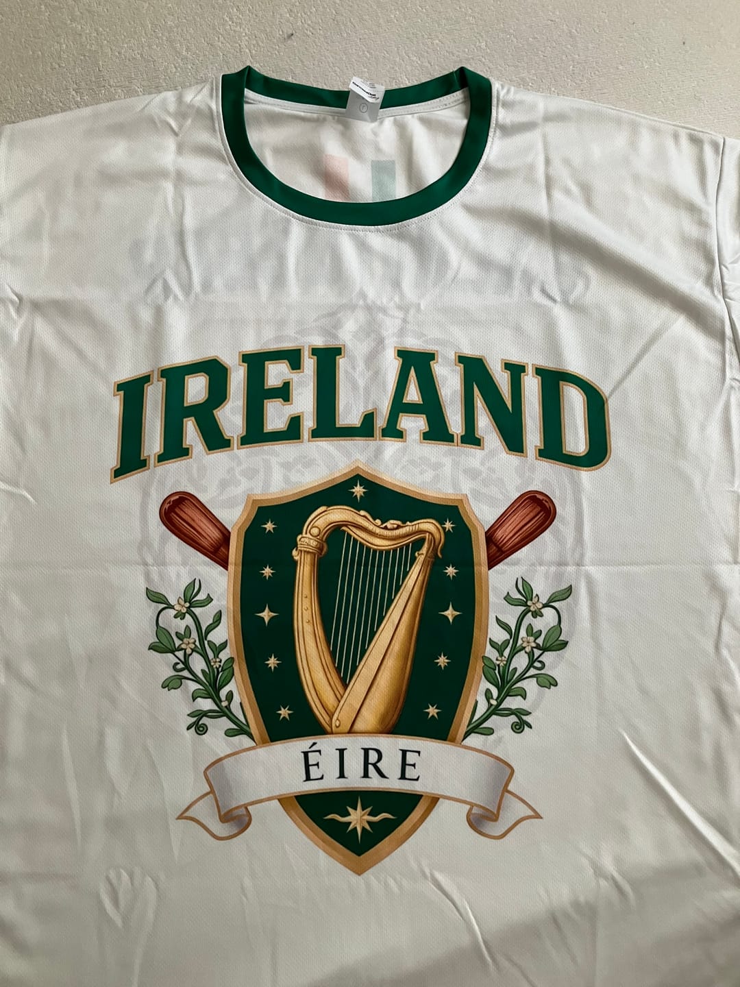 Customer photo review of Custom Ireland Soccer Jersey Irish Fan Heritage Crest - Personalized Name Number