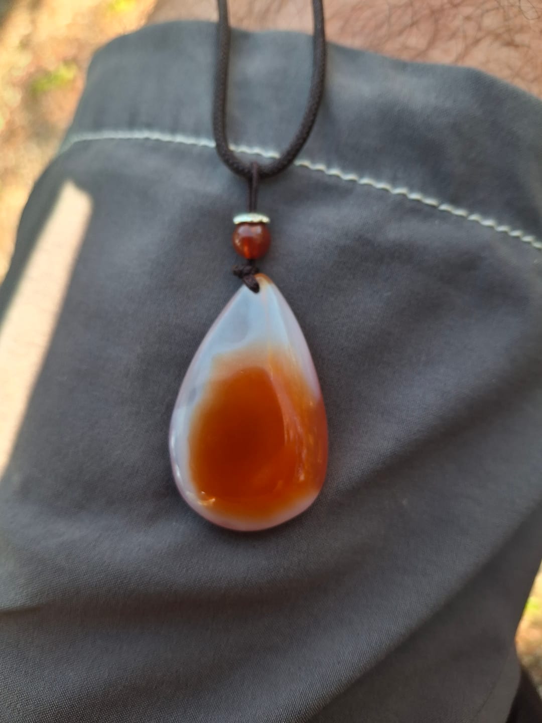 Customer photo review of Karneol Halskette - Naturkarneol Tropfen
