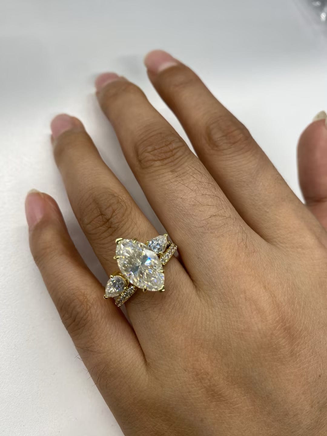 Customer photo review of S925 4.0Ct Marquise Cut Insert Wedding Ring Set For Women Stackable Ring Set In Sterling Silver