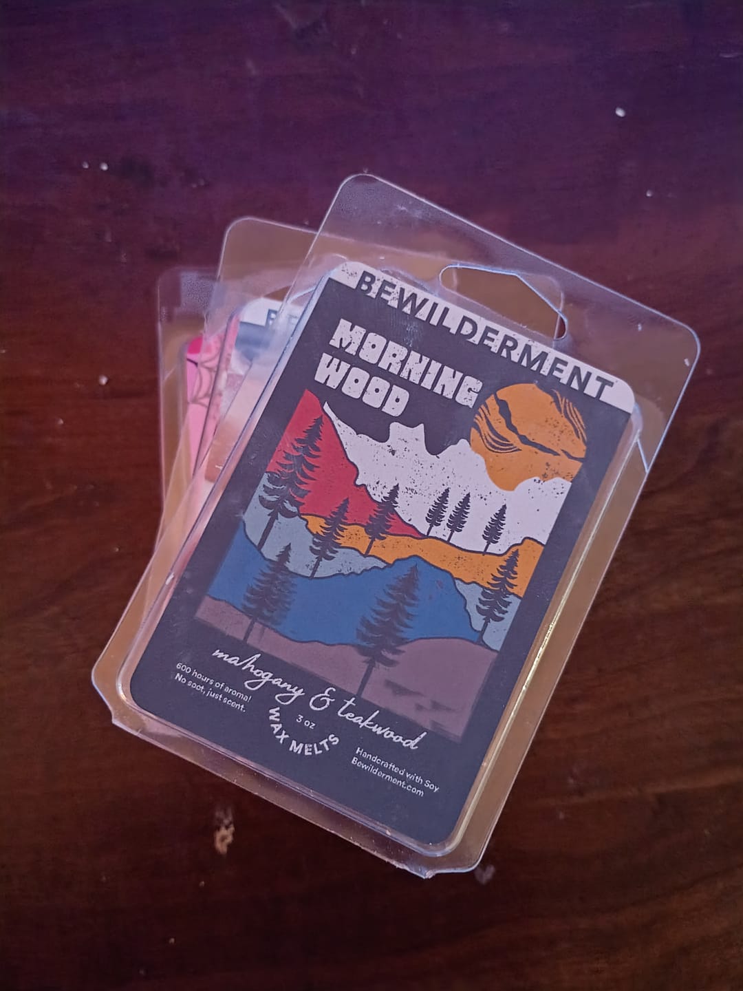 Customer photo review of Morning Wood Wax Melts