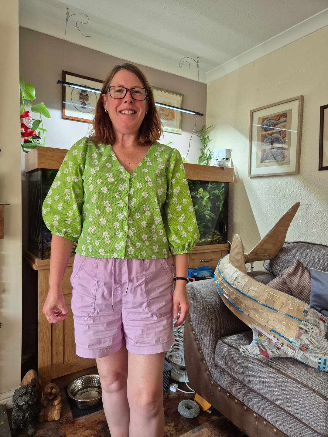 Customer photo review of White Flowers and Polka Dots Polycotton Fabric
