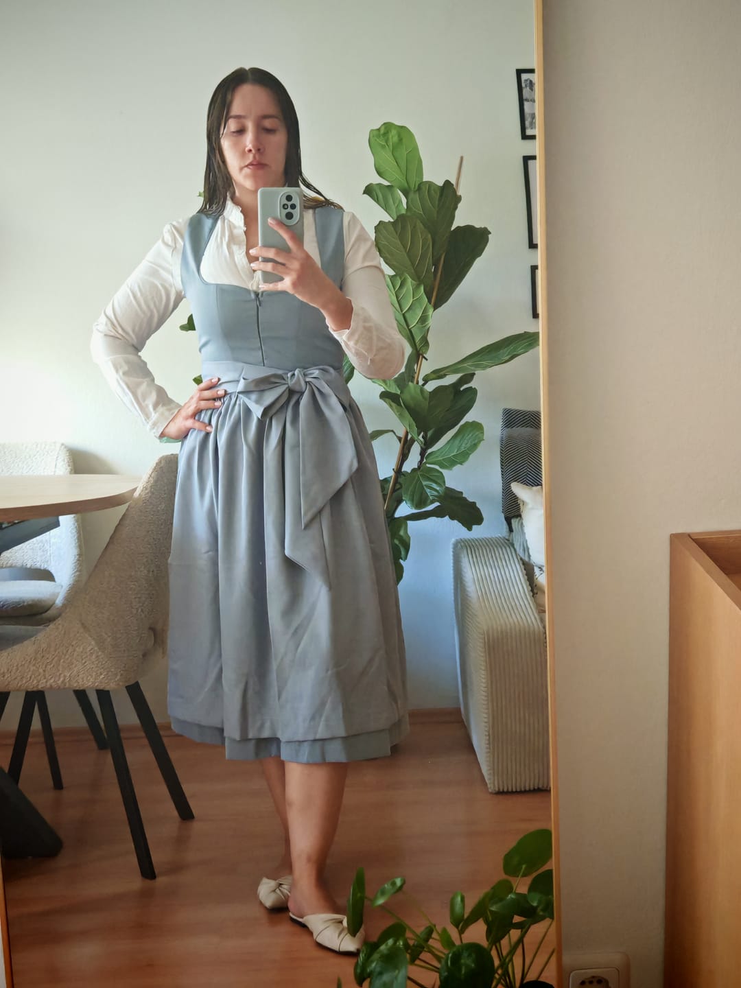 Customer photo review of Blau Herz-Ausschnitt traditionell Dirndl