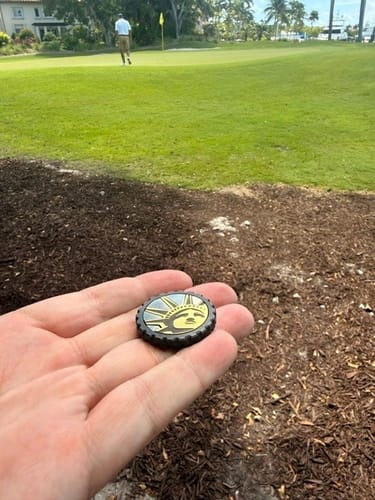 Customer photo review of Liberty — Black Stainless Golf Ball Marker