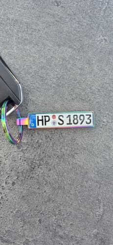Customer photo review of Kennzeichen Schlüsselanhänger Mini Nummernschild Metall