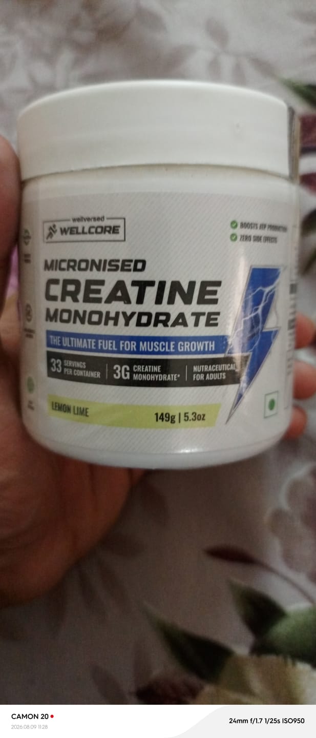 Customer photo review of Wellcore - Pure Micronised Creatine Monohydrate | Lemon Lime (149g, 33 servings)