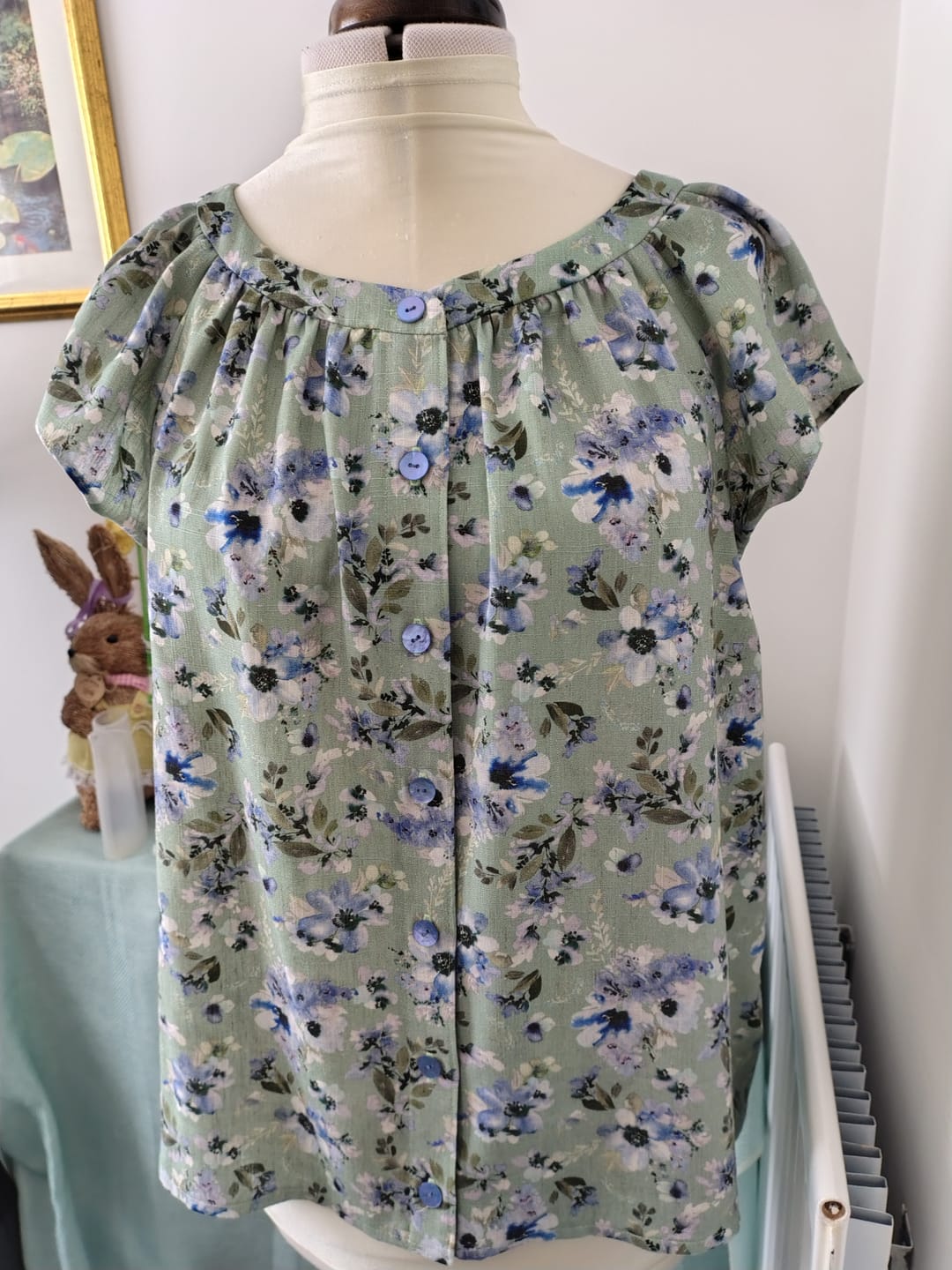 Customer photo review of Floral Mist Linen Viscose Fabric