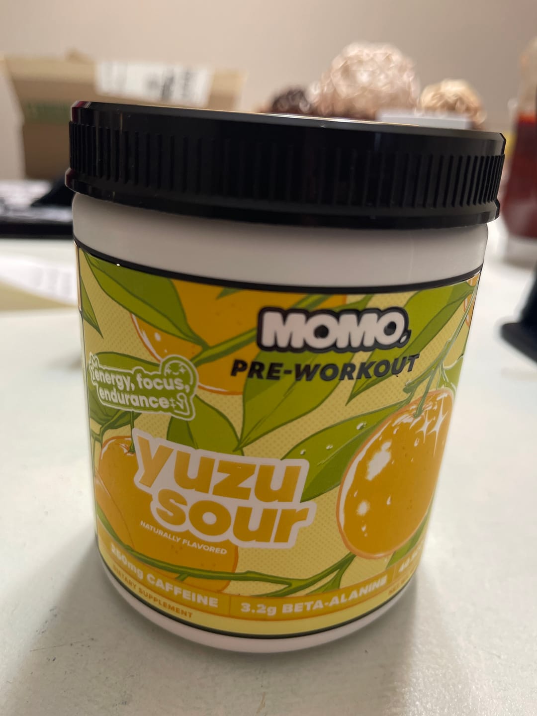 Customer photo review of MOMO® Pre-Workout | Yuzu Sour | 40 Scoops
