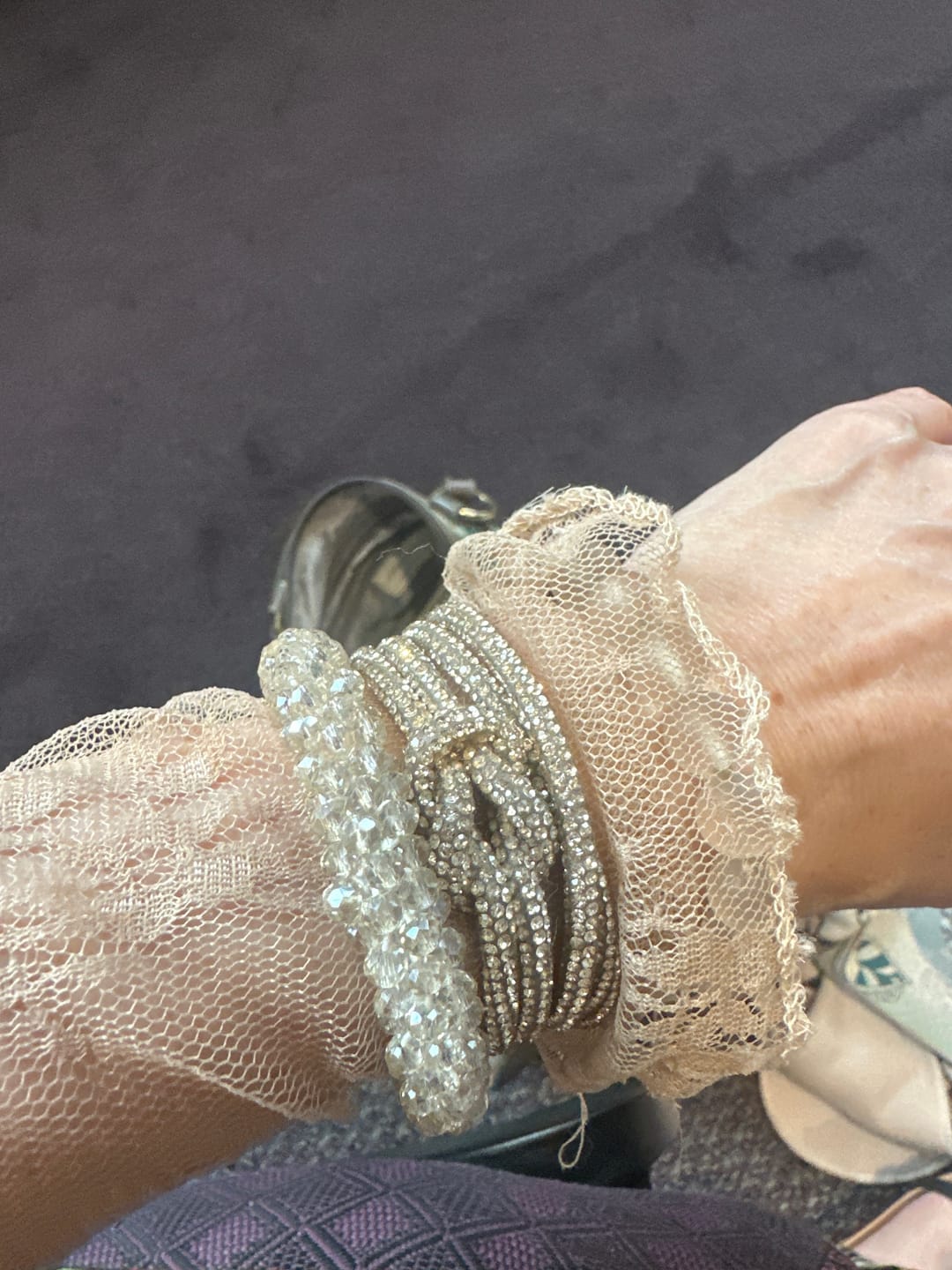 Customer photo review of Knot Bracelet Set - Champagne Bubbles