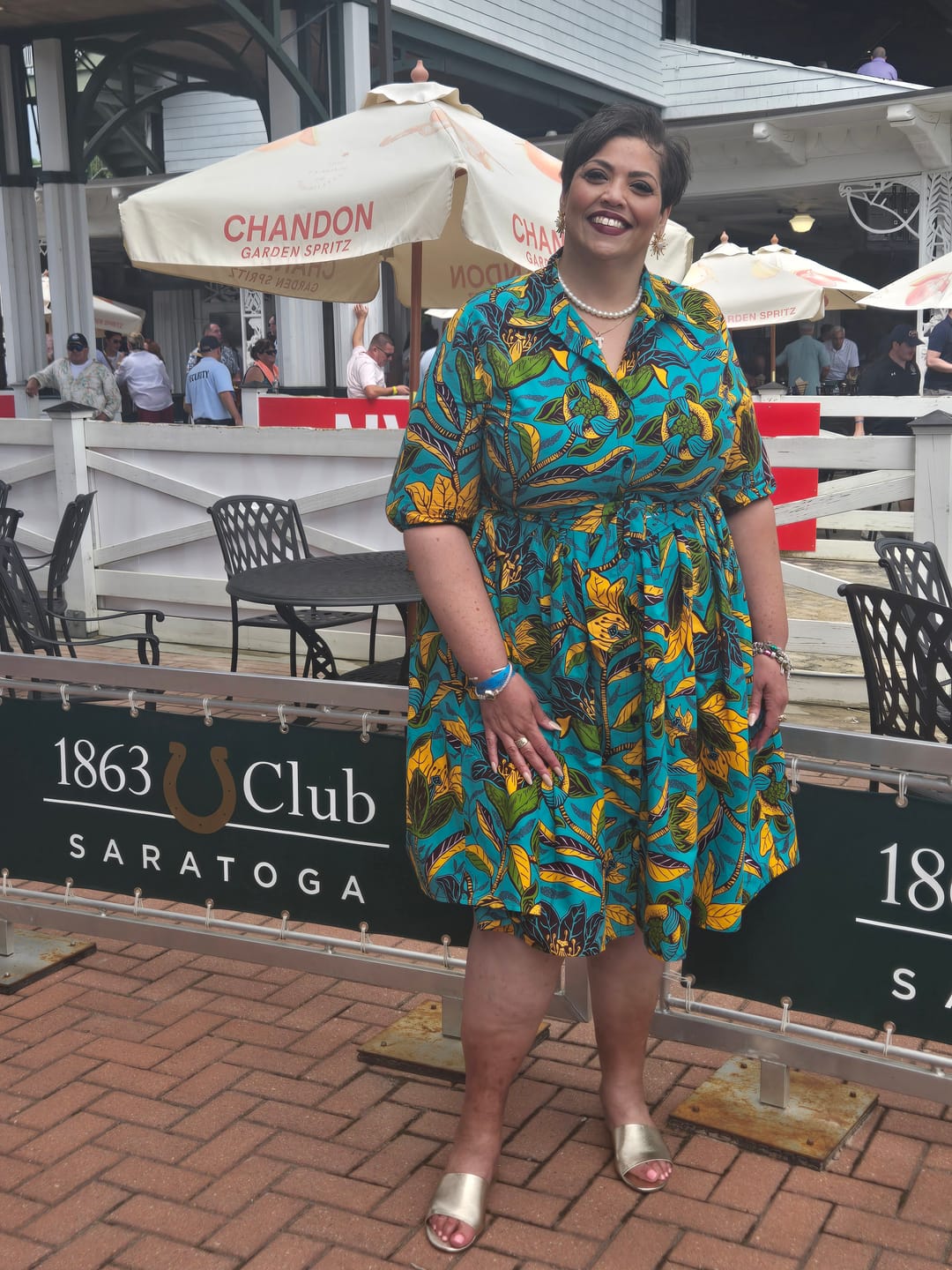 Customer photo review of MOREMI AFRICAN PRINT BUTTON DOWN DRESS [MULTICOLOR]