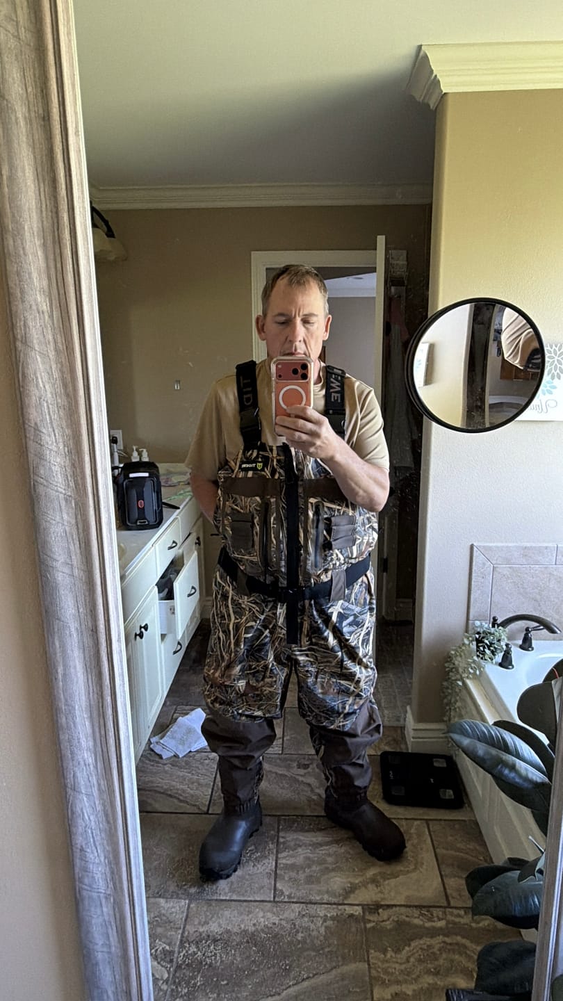 Customer photo review of FLASH SALE DeepWade Zipped Duck Waterfowl Hunting Breathable Chest Waders