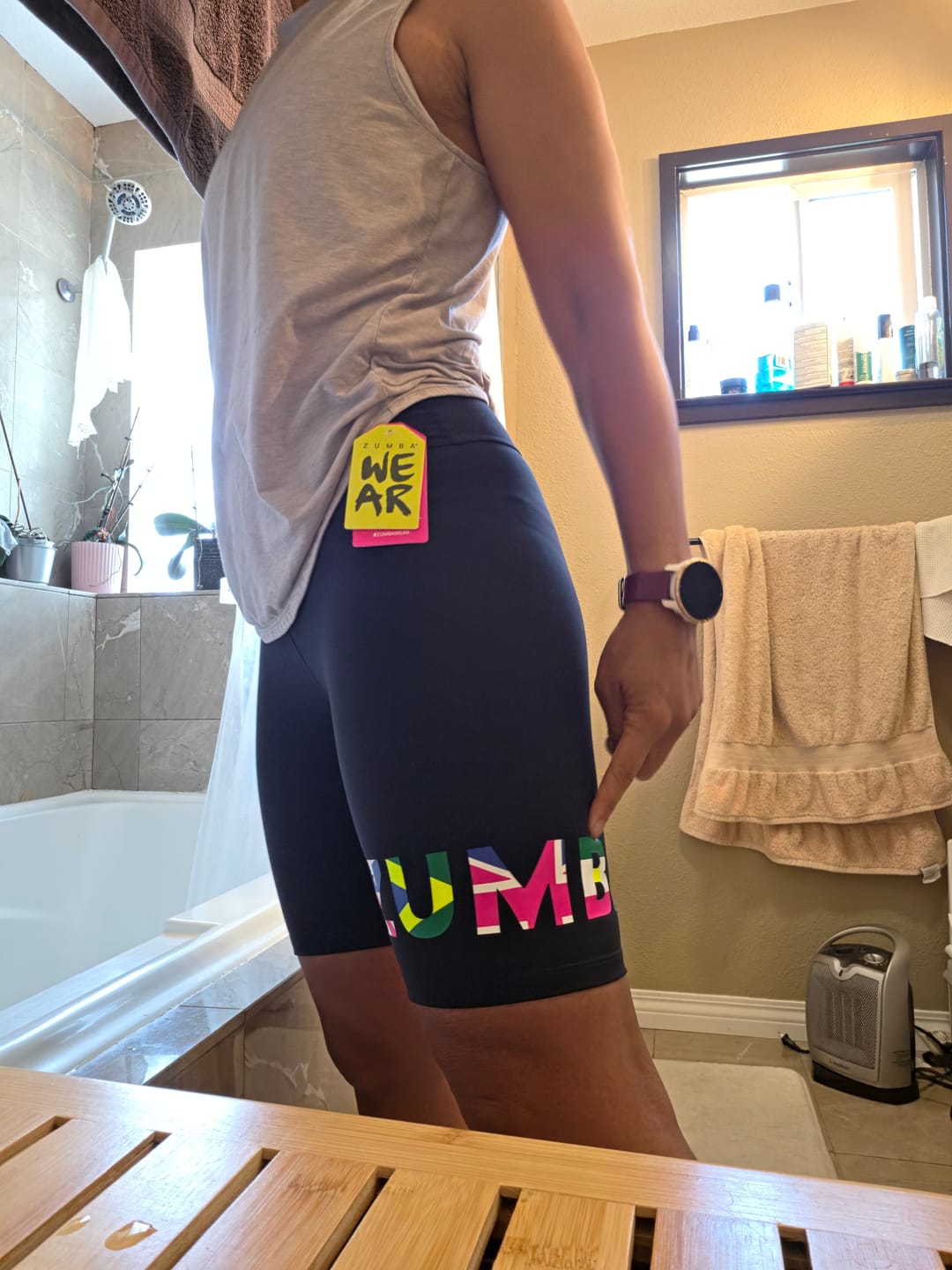 Customer photo review of Worldwide High Waisted Biker Shorts - Black
