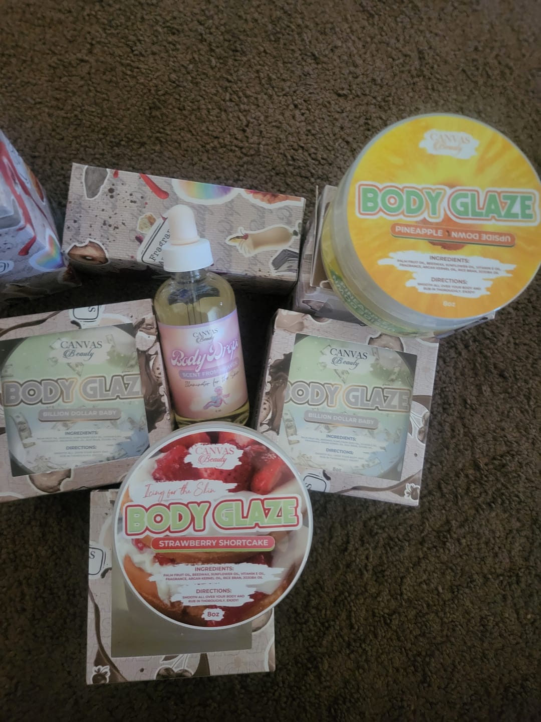 Customer photo review of (NEW) BODY GLAZE: PINEAPPLE UPSIDE DOWN