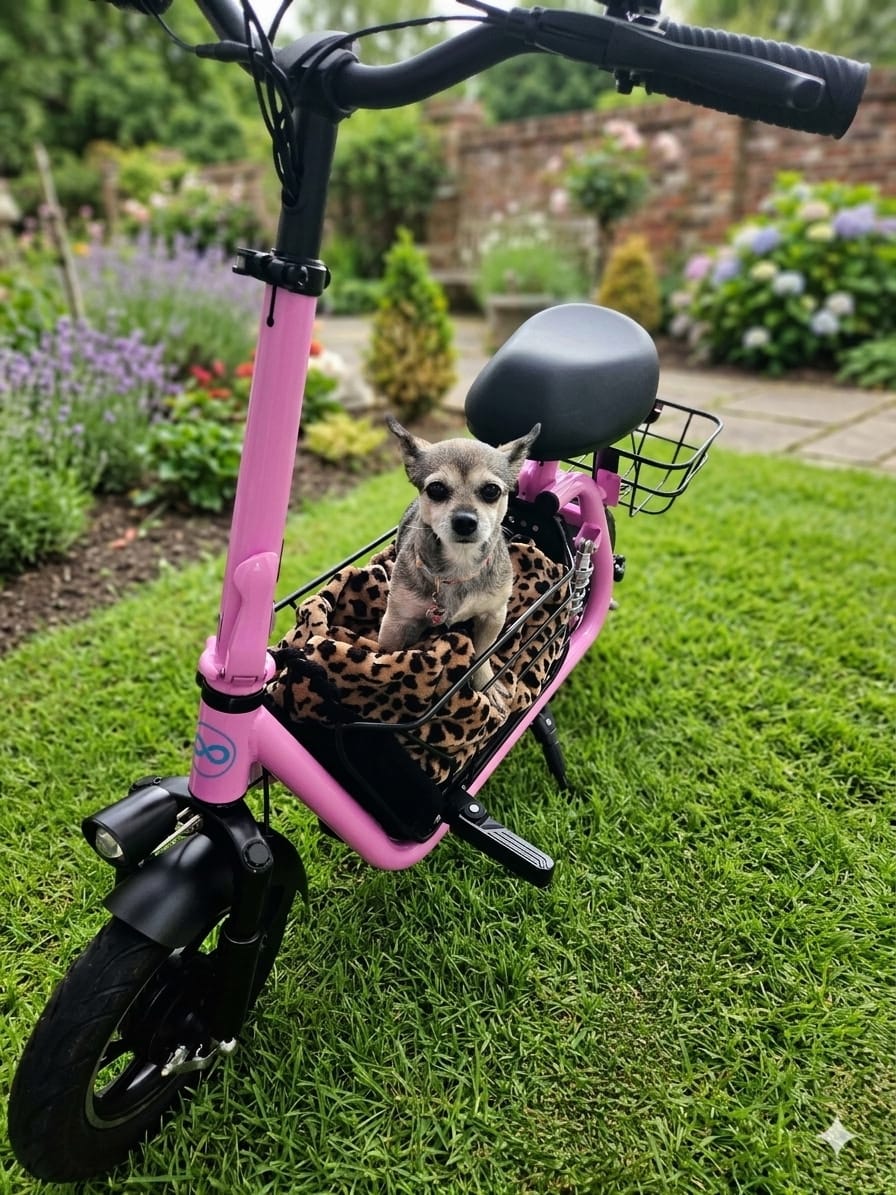 Customer photo review of Gyroor C1Pro 800W(Peak) Foldable Electric Scooter – Dual Baskets for Cargo & Pets