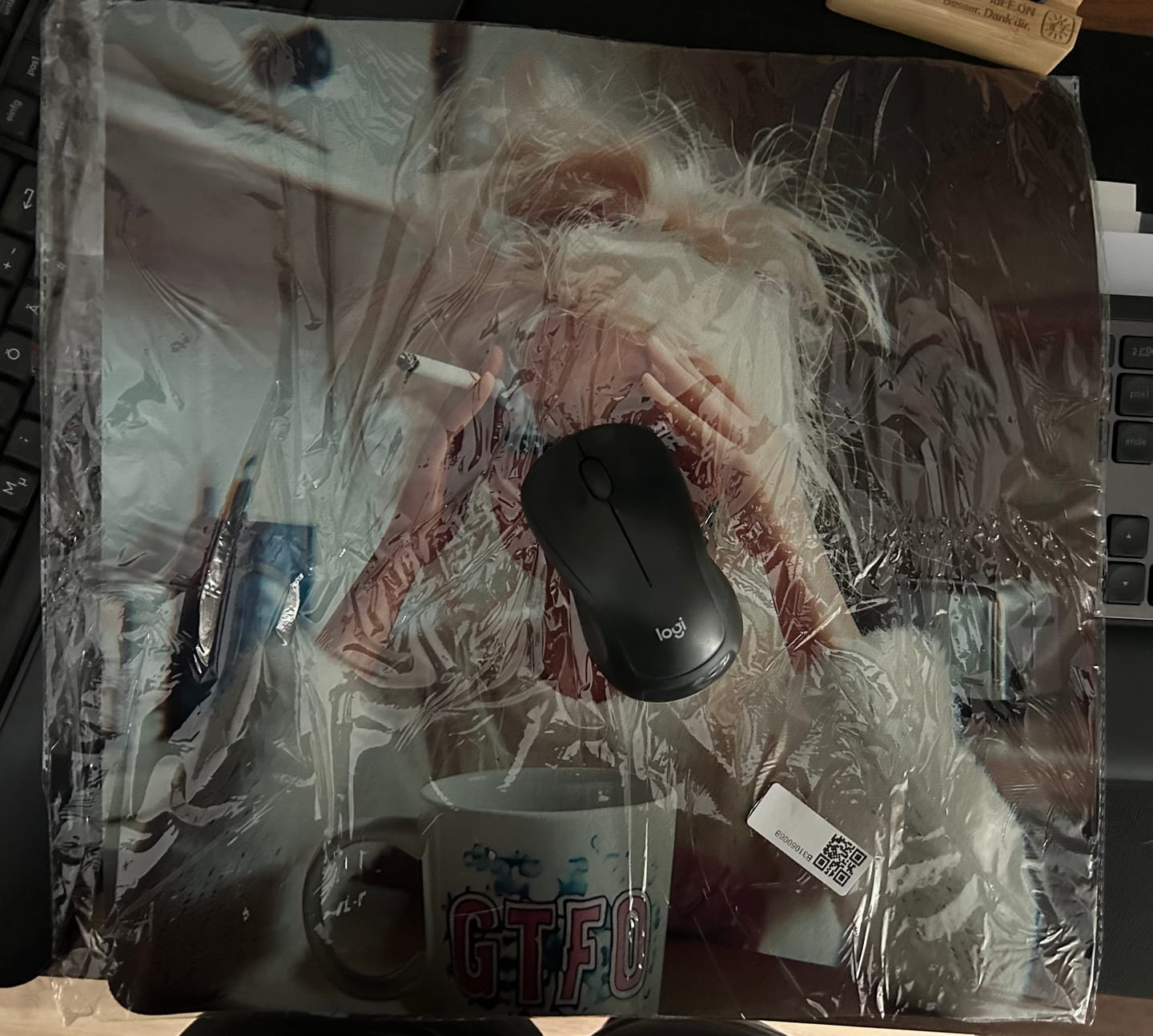 Customer photo review of Funny Face Mouse Pad