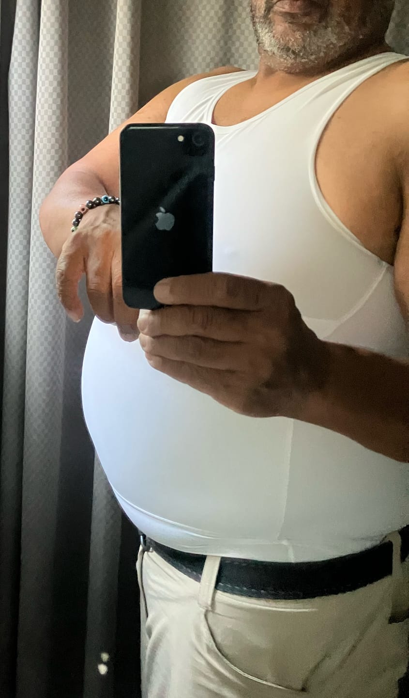 Customer photo review of Max Men's Body Shaper Slimming Compression Tank Top