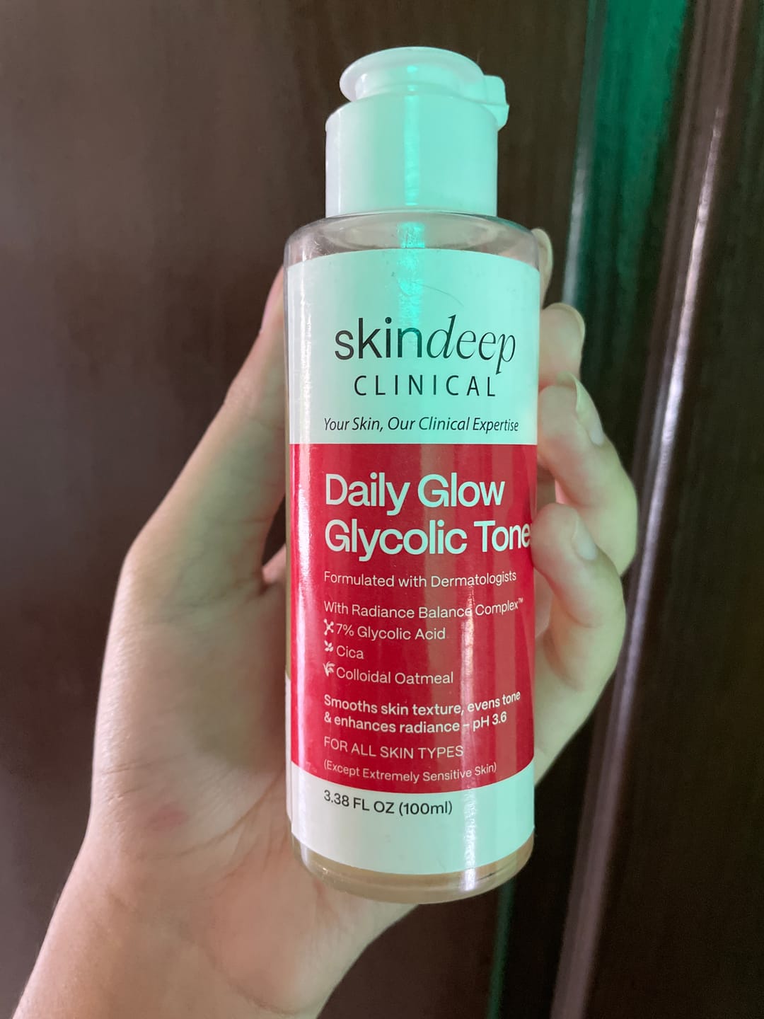 Customer photo review of Daily Glow Glycolic Toner