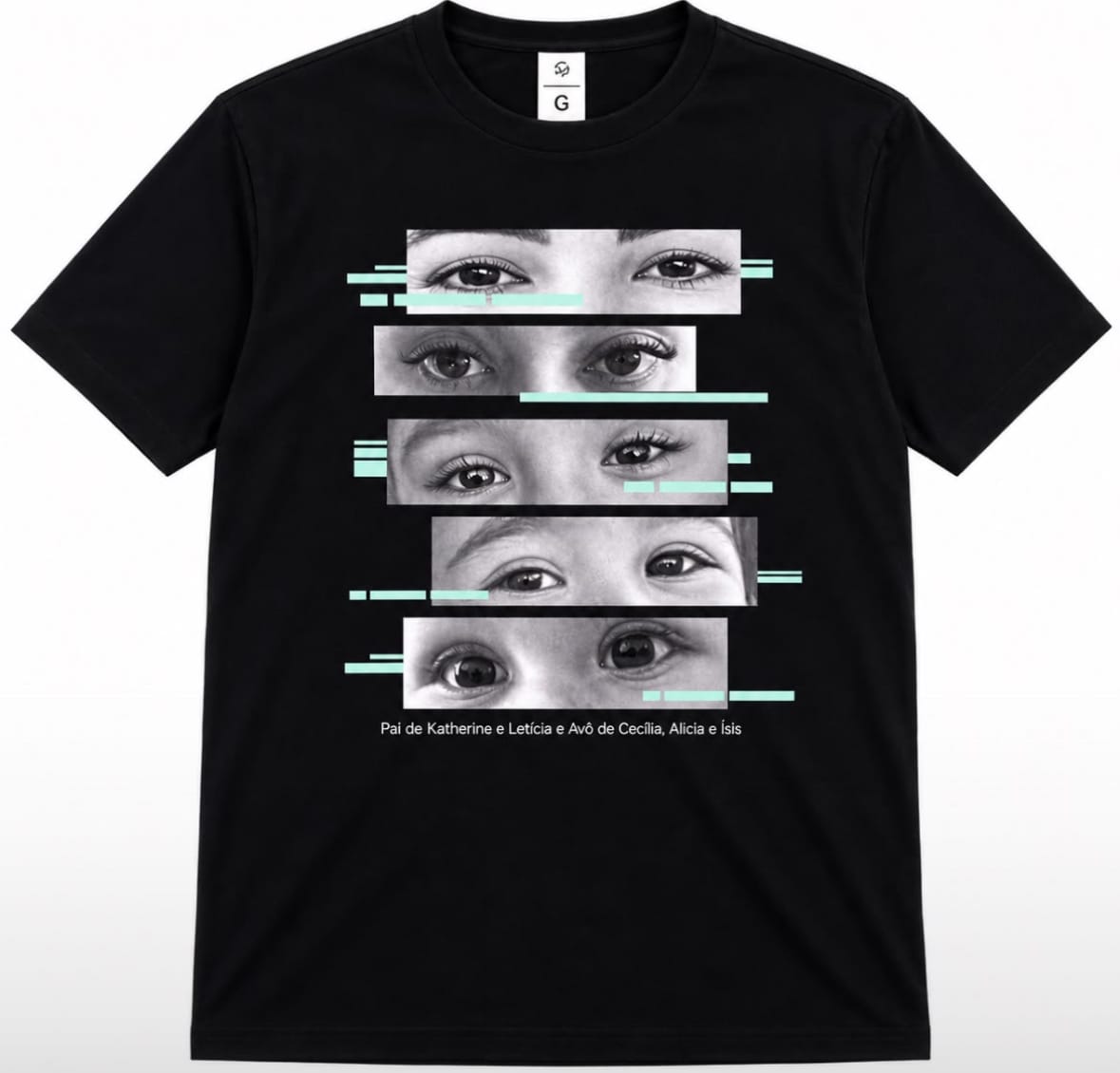 Customer photo review of Camiseta Personalizada OLHARES DOS FILHOS (Até 6) - Algodão 100%